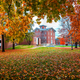 Fall at Lincoln College, Lincoln, Illinois, showing University Hall.